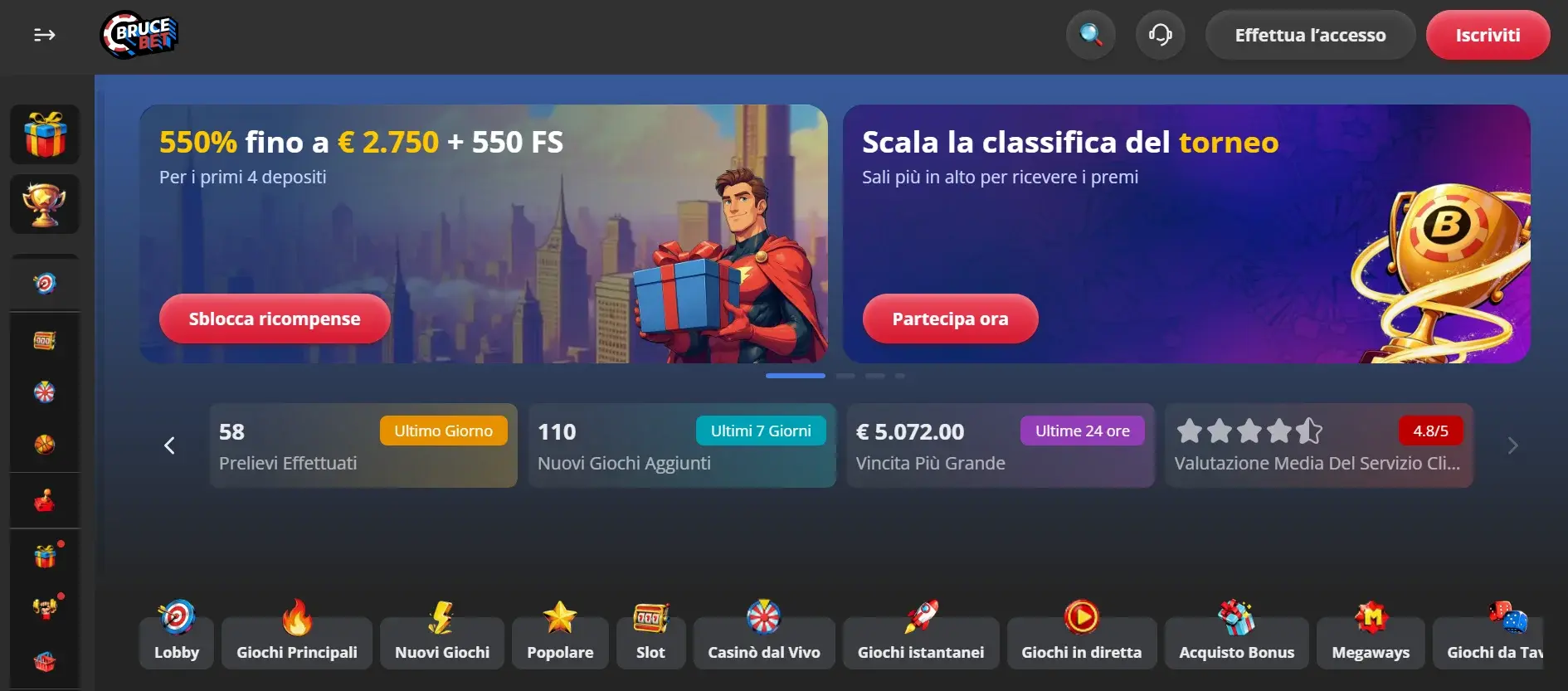 Bruce Bet casino non AAMS che pagano subito