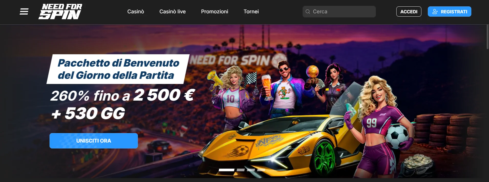 Need for Spin casino non AAMS che pagano subito